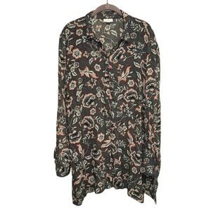 J. Jill Floral Long Sleeve Button Down Tunic